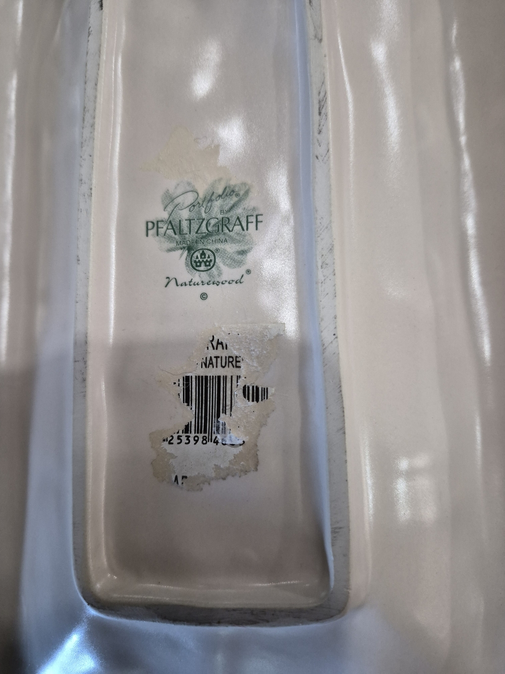 Pfaltzgraff Naturewood Oval Platter in Cream and Green Mark - Picture 4 of 16